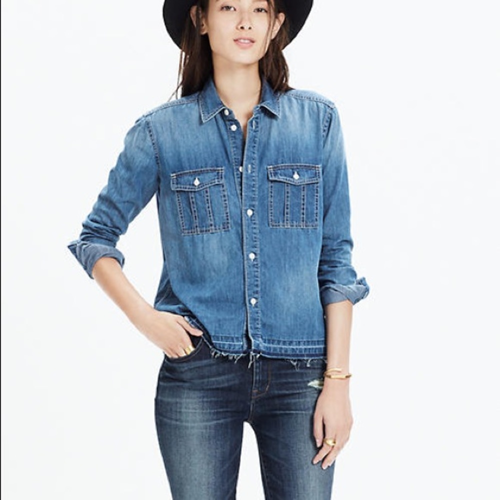 Madewell Blue Denim Button-Down Shirt